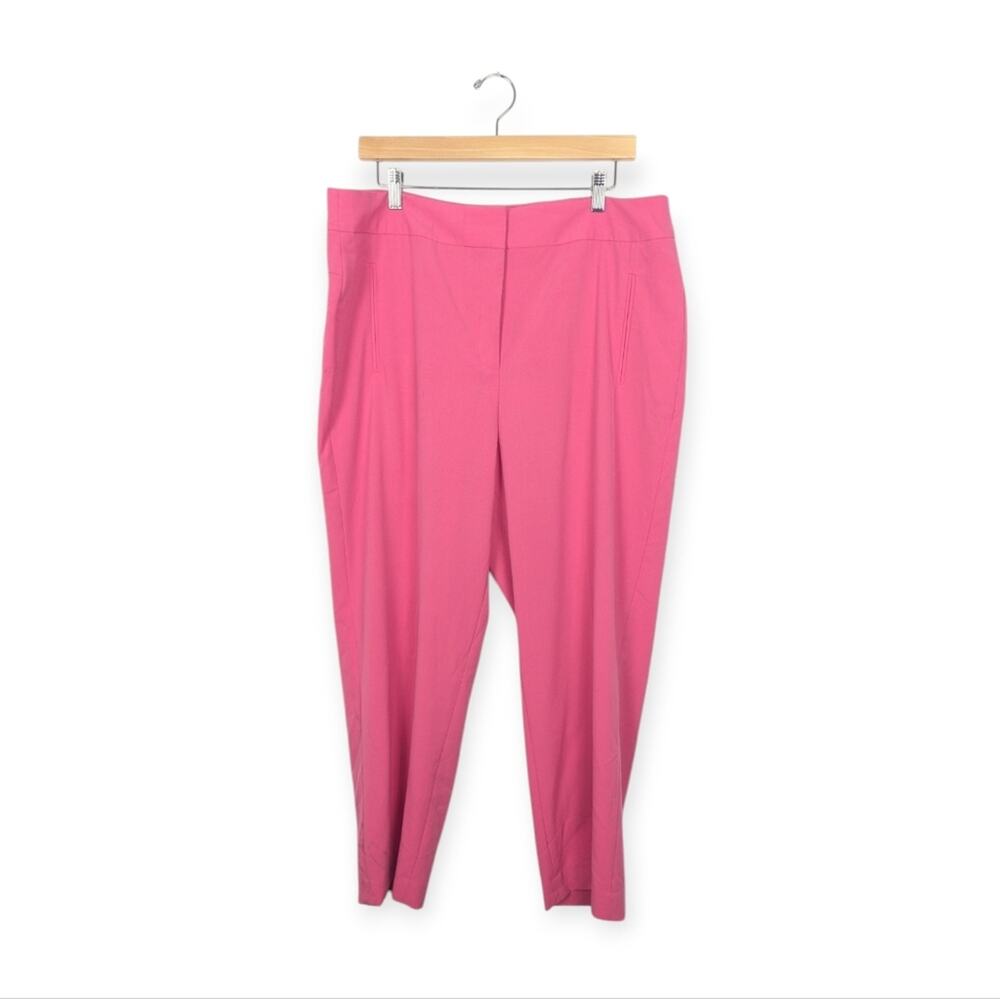 Bar III Crop Pants 16 Pink Plus Size Straight Leg Casual Workwear Classic